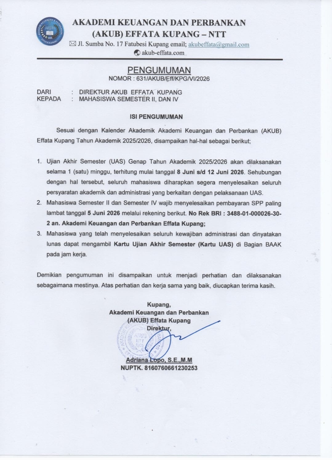 Pembayaran SPP